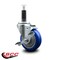 Service Caster 4'' Blue Poly Swivel 1'' Expanding Stem Caster with Brake SCC-EX20S414-PPUB-BLUE-TLB-1 - alternate 4